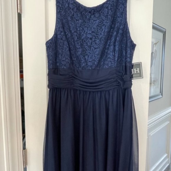 JH Evenings Navy Formal Gown Size 18 NWT - Picture 2 of 9